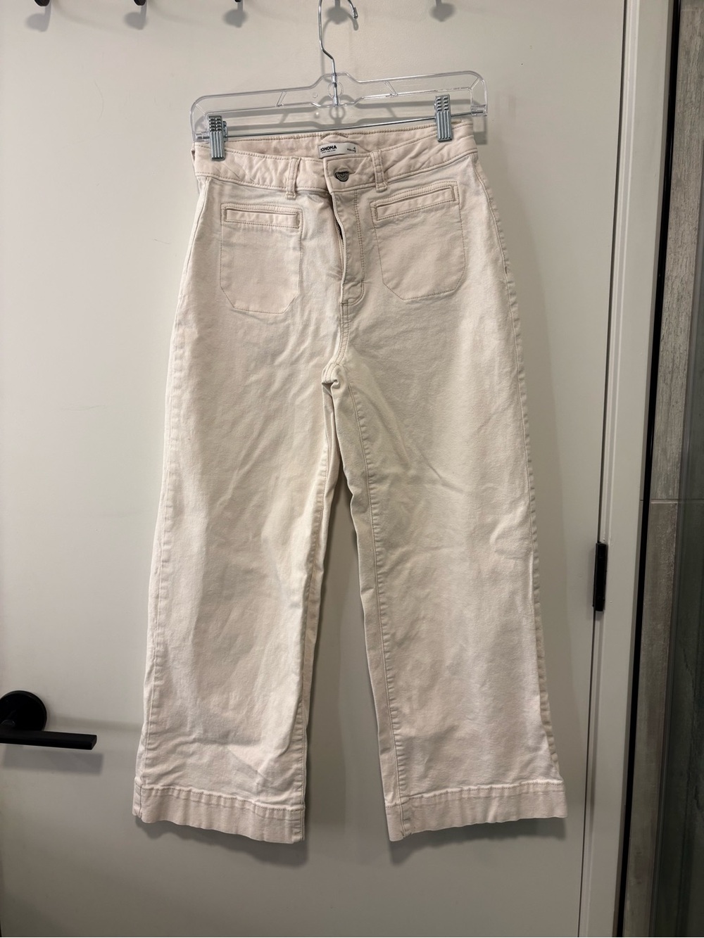 Sonoma Wide-Leg Cream High-Rise Jeans